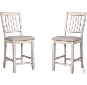 Kaliyah Antique White Counter Height Chair Set of 2