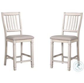Kaliyah Antique White Counter Height Chair Set of 2