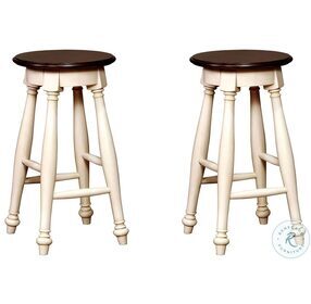 Sabrina Cherry And White Counter Height Stool Set Of 2