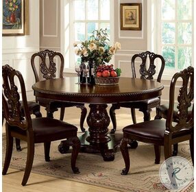 Bellagio Brown Cherry Round Pedestal Dining Table