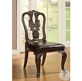 Bellagio Brown Cherry Wooden Side Chair Set of 2