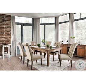 Sania Rustic Oak Dining Room Set