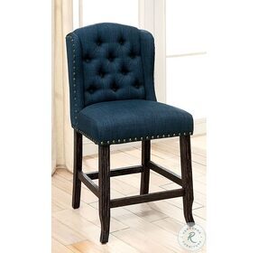 Sania Ii Blue Wingback Counter Height Chair Set Of 2