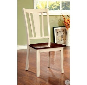 Dover Vintage White and Cherry Side Chair Set of 2