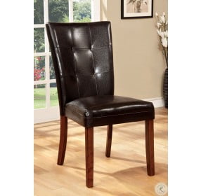 Elmore Antique Oak Leatherette Side Chair Set of 2
