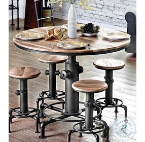 Foskey Antique Black Round Counter Height Dining Table