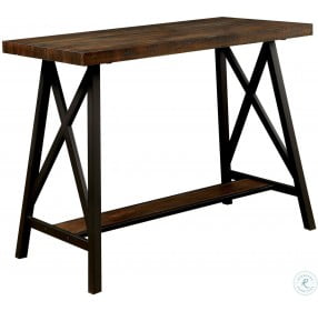 Lainey Medium Weathered Oak and Black Counter Height Dining Table