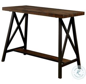 Lainey Medium Weathered Oak and Black Counter Height Dining Table