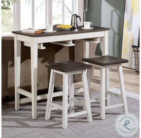 Elinor White And Gray 3 Piece Bar Table Set