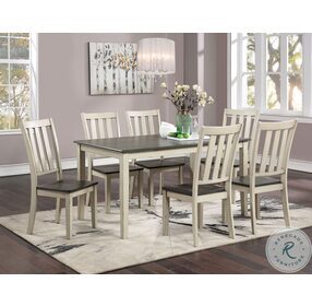 Frances Antique White and Gray Dining Room Set