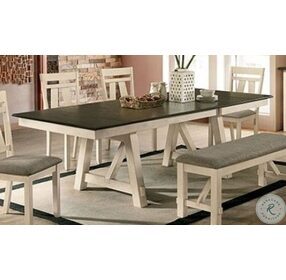 Jamestown Ivory And Gray Extendable Dining Table