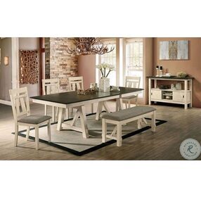 Jamestown Ivory And Gray Extendable Dining Room Set