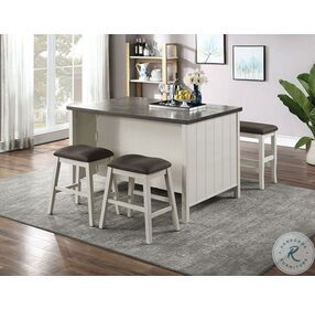 Heidelberg Off White And Dark Gray Counter Height Dining Room Set