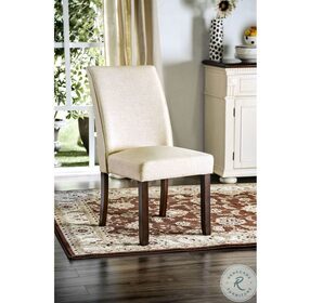 Cimma Espresso And Ivory Upholstered Side Chair Set of 2
