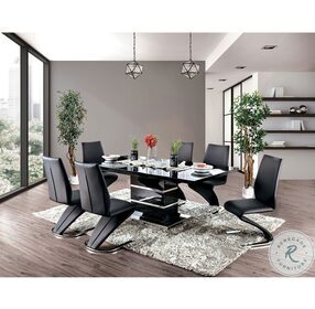 Midvale Black and Chrome Extendable Dining Room Set