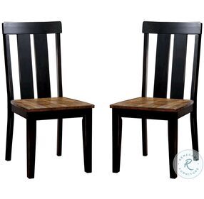 Alana Antique Oak And Black Side Chair Set Of 2