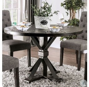 Alfred Antique Black Round Dining Table