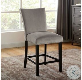 Kian Light Gray Counter Height Chair Set of 2