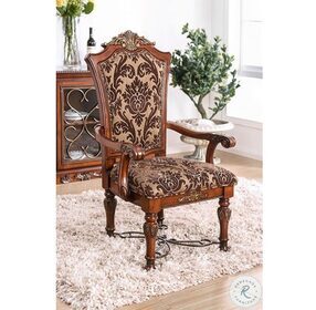 Lucie Brown Cherry Arm Chair Set of 2