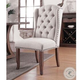 Gianna Rustic Pine Wingback Chair Set Of 2