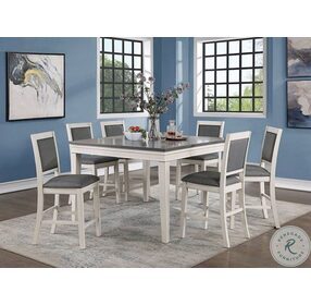 Lakeshore White And Gray Extendable Counter Height Dining Room Set