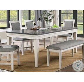 Lakeshore White And Gray Extendable Dining Table