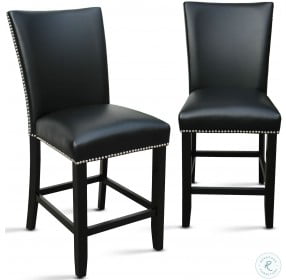 Camila Black Leatherette Counter Height Stool Set Of 2