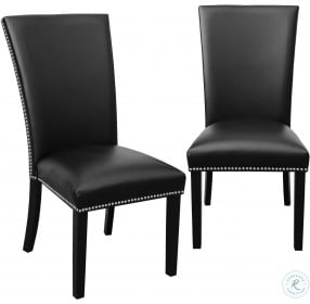 Camila Black Leatherette Side Chair Set Of 2