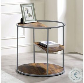 Orrin Gray And Walnut End Table