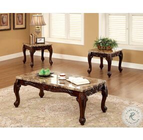 LeChester Dark Oak And Ivory 3 Piece Occasional Table Set