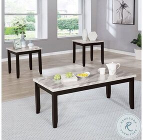Lodivea White And Black 3 Piece Occasional Table Set