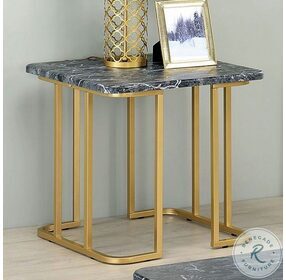 Calista Gold And Black End Table