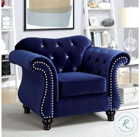 Jolanda Blue Flannelette Fabric Chair
