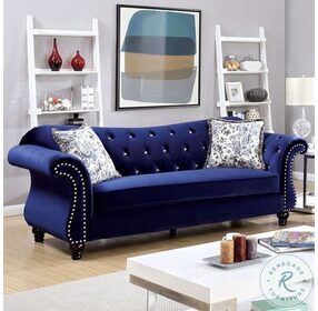 Jolanda Blue Flannelette Fabric Sofa
