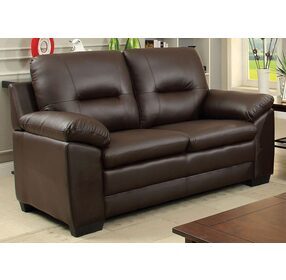 Parma Brown Leatherette Loveseat