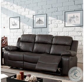 Pondera Brown Reclining Sofa with Drop Down Table