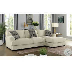 Kaylee Beige L Shaped Sectional With RAF Chaise