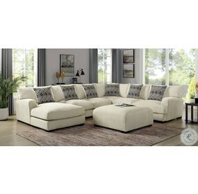 Kaylee Beige U Shaped Sectional With LAF Chaise