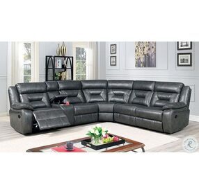 Omeet Gray Reclining With Console Sectional