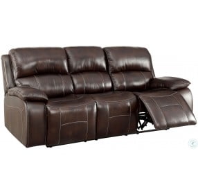 Ruth Brown Leather Reclining Sofa