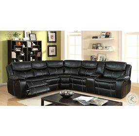 Gatria II Black Reclining With Console LAF Sectional