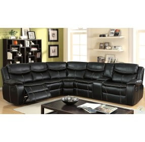 Gatria II Black Reclining With Console LAF Sectional