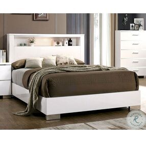 Carlie White California King Panel Bookcase Bed