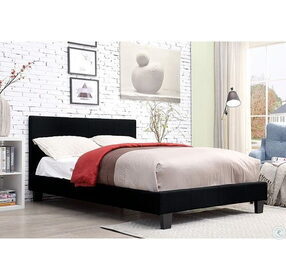 Sims Black Full Upholstered Platform Bed