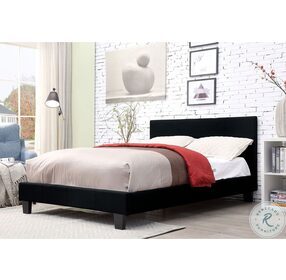 Sims Black Twin Upholstered Platform Bed