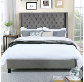 Ryleigh Gray King Upholstered Panel Bed