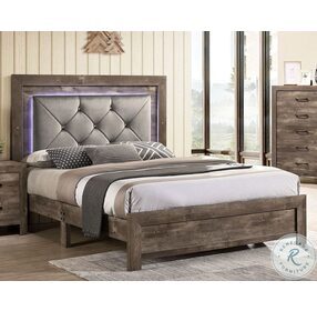 Larissa Natural Tone Queen Upholstered Panel Bed