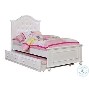 Olivia White Full Upholstered Panel Bed