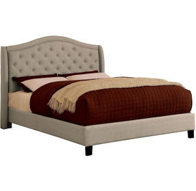 Carly Warm Gray Cal. King Upholstered Panel Bed