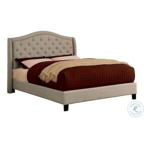 Carly Warm Gray Full Upholstered Panel Bed